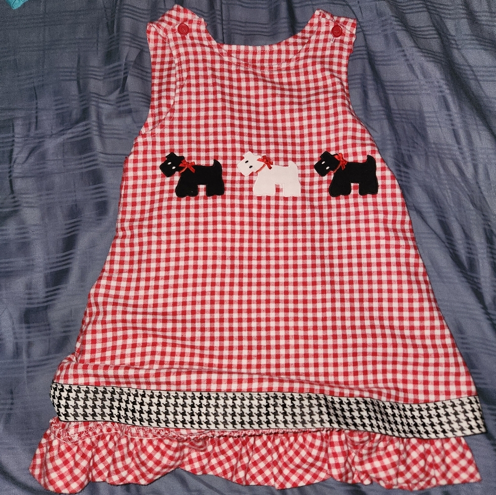 Red Checkered Kids Casual Dress